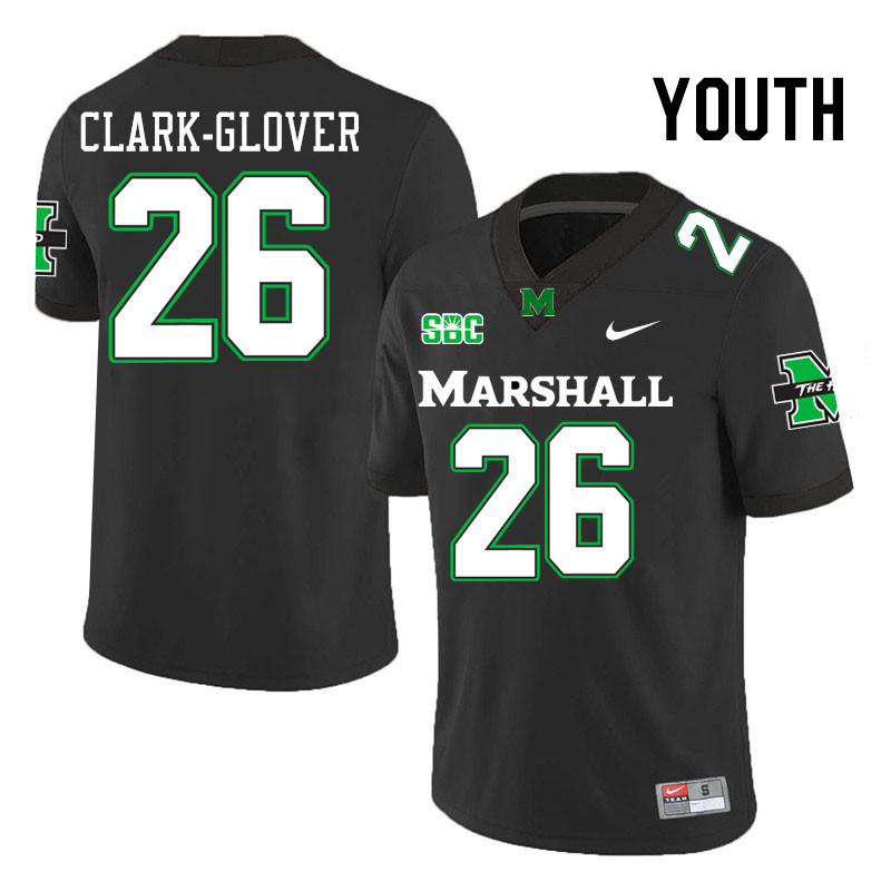 Youth #26 Caleb Clark-Glover Marshall Thundering Herd SBC Conference College Football Jerseys Stitch